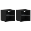 vidaXL LED TV szekrény 2 db Fekete tölgy 30x28,5x30 cm Mérnöki fa (863086)