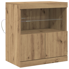 vidaXL LED világításos oldalszekrény, Mesteri tölgy 60x37x67 cm (863028) bútor