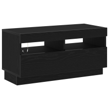 vidaXL LED világításos TV szekrény - Fekete tölgy, 80x35x40 cm, Mérnöki fa (862566) bútor