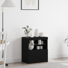 vidaXL LED világítással ellátott fekete tölgy oldalszekrény 60x37x67 cm bútor