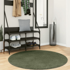 vidaXL lombzöld rövid szálú puha és mosható szőnyeg Ø 120 cm lakástextília