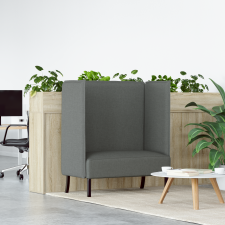vidaXL Magas Háttámlás Kanapé Sötét Szürke 109x56x121 cm Szövet bútor
