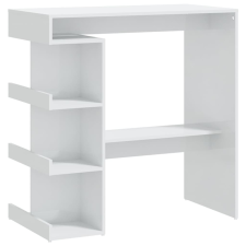 vidaXL magasfényű fehér bárasztal tárolópolccal 100 x 50 x 101,5 cm (809455) bútor