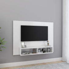 vidaXL magasfényű fehér fali forgácslap TV-szekrény 120x23,5x90 cm bútor
