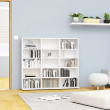 vidaXL magasfényű fehér forgácslap CD-tartó szekrény 102x23x89,5 cm bútor