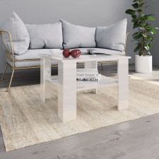 vidaXL magasfényű fehér forgácslap dohányzóasztal 60 x 60 x 42 cm bútor