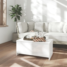 vidaXL magasfényű fehér forgácslap dohányzóasztal 90 x 50 x 41,5 cm bútor