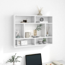 vidaXL magasfényű fehér forgácslap fali polc 75 x 16 x 55 cm bútor