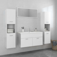 vidaXL magasfényű fehér forgácslap fürdőszobai bútorszett fürdőszoba bútor