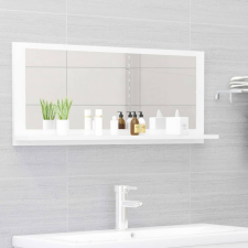 vidaXL Magasfényű fehér forgácslap fürdőszobai tükör 90x10,5x37 cm fürdőszoba bútor