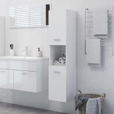 vidaXL magasfényű fehér forgácslap fürdőszobaszekrény 30 x 30 x 130 cm fürdőszoba bútor