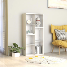 vidaXL magasfényű fehér forgácslap könyvszekrény 50 x 25 x 106 cm bútor