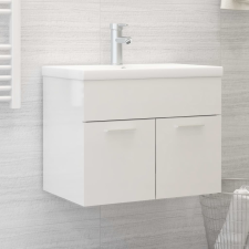 vidaXL magasfényű fehér forgácslap mosdószekrény 60 x 38,5 x 46 cm fürdőszoba bútor