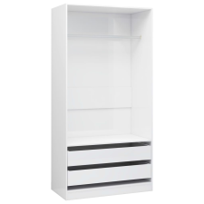 vidaXL magasfényű fehér forgácslap ruhásszekrény 100 x 50 x 200 cm (800609) bútor