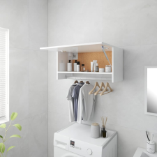 vidaXL magasfényű fehér forgácslap ruhásszekrény 70 x 32,5 x 35 cm bútor