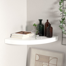 vidaXL magasfényű fehér MDF lebegő sarokpolc 35 x 35 x 3,8 cm bútor