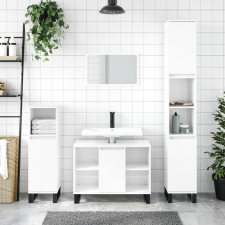 vidaXL magasfényű fehér műfa fürdőszobaszekrény 80 x 33 x 60 cm fürdőszoba bútor