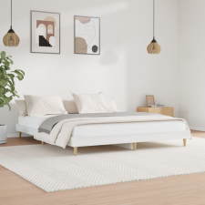 vidaXL Magasfényű fehér szerelt fa ágykeret 140 x 200 cm (832039) bútor