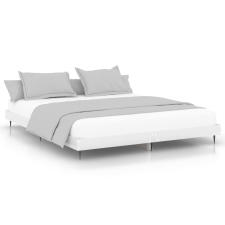 vidaXL magasfényű fehér szerelt fa ágykeret 150 x 200 cm (832239) ágy és ágykellék