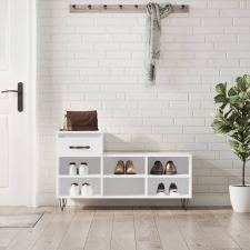 vidaXL magasfényű fehér szerelt fa cipősszekrény 102x36x60 cm bútor