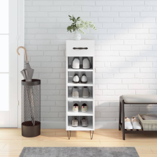 vidaXL magasfényű fehér szerelt fa cipőszekrény 30x35x105 cm bútor