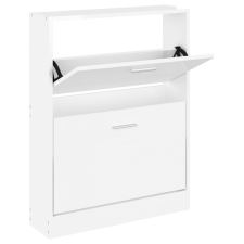 vidaXL magasfényű fehér szerelt fa cipőszekrény 59x17x81 cm (342538) bútor