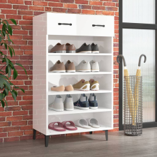 vidaXL magasfényű fehér szerelt fa cipőszekrény 60 x 35 x 105 cm bútor