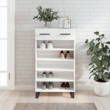 vidaXL magasfényű fehér szerelt fa cipőszekrény 60 x 35 x 105 cm bútor