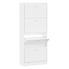 vidaXL magasfényű fehér szerelt fa cipőszekrény 63x24x147 cm (342546) bútor