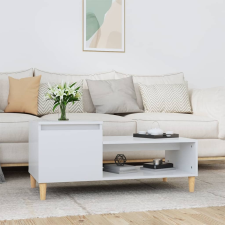 vidaXL magasfényű fehér szerelt fa dohányzóasztal 100 x 50 x 45 cm bútor