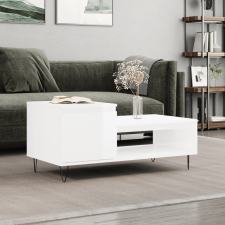 vidaXL magasfényű fehér szerelt fa dohányzóasztal 100 x 50 x 45 cm bútor
