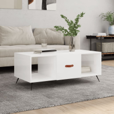 vidaXL magasfényű fehér szerelt fa dohányzóasztal 102 x 50 x 40 cm bútor
