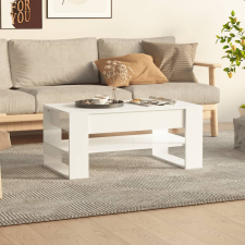 vidaXL magasfényű fehér szerelt fa dohányzóasztal 102 x 55 x 45 cm bútor