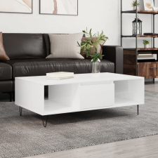 vidaXL magasfényű fehér szerelt fa dohányzóasztal 104 x 60 x 35 cm bútor