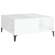 vidaXL magasfényű fehér szerelt fa dohányzóasztal 80x80x36,5 cm (821102) bútor
