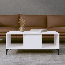 vidaXL magasfényű fehér szerelt fa dohányzóasztal 90 x 50 x 36,5 cm bútor