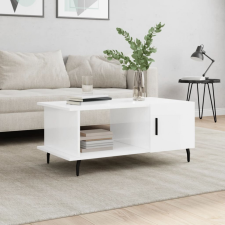 vidaXL magasfényű fehér szerelt fa dohányzóasztal 90 x 50 x 40 cm bútor