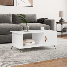 vidaXL magasfényű fehér szerelt fa dohányzóasztal 90 x 50 x 40 cm bútor
