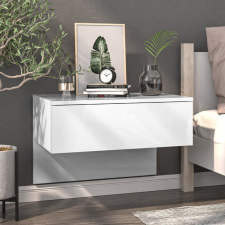 vidaXL magasfényű fehér szerelt fa fali éjjeliszekrény bútor