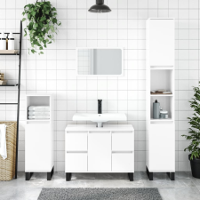 vidaXL magasfényű fehér szerelt fa fürdőszobaszekrény 30 x 30 x 100 cm fürdőszoba bútor