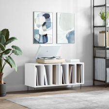 vidaXL magasfényű fehér szerelt fa hanglemezszekrény 100 x 38 x 48 cm bútor