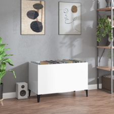 vidaXL magasfényű fehér szerelt fa hanglemezszekrény 74,5x38x48 cm bútor