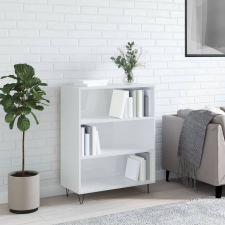 vidaXL magasfényű fehér szerelt fa könyvespolc 69,5 x 32,5 x 90 cm bútor