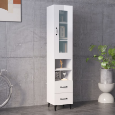 vidaXL Magasfényű fehér szerelt fa magasszekrény 34,5 x 34 x 180 cm bútor