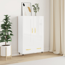 vidaXL magasfényű fehér szerelt fa magasszekrény 69,5 x 31 x 115 cm bútor
