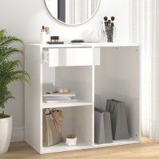 vidaXL magasfényű fehér szerelt fa pipereszekrény 80 x 40 x 75 cm bútor