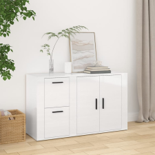 vidaXL magasfényű fehér szerelt fa tálalószekrény 100 x 33 x 59,5 cm bútor