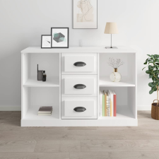 vidaXL magasfényű fehér szerelt fa tálalószekrény 104,5x35,5x67,5 cm bútor