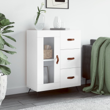 vidaXL magasfényű fehér szerelt fa tálalószekrény 69,5 x 34 x 90 cm bútor