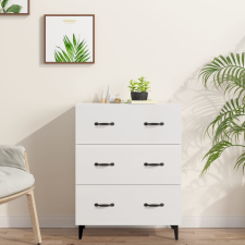vidaXL magasfényű fehér szerelt fa tálalószekrény 69,5x34x90 cm bútor